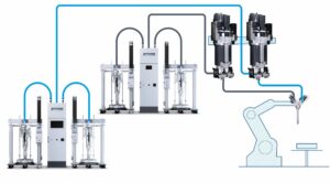 A tandem system using two-piston technology.