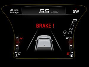 FCA US LLC's AEB system features multiple alerts.