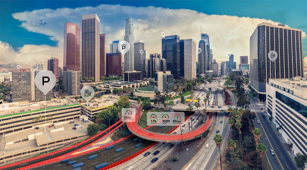 Maps have become information hubs, including information such as fuel stations and parking garages.