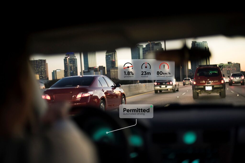 Maps tell drivers where autonomous driving mode is permitted.