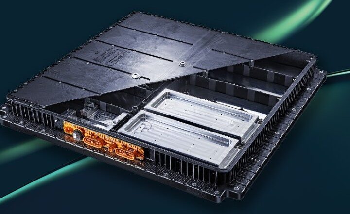 An all-thermoplastic composite electric vehicle (EV) battery enclosure demonstrator.